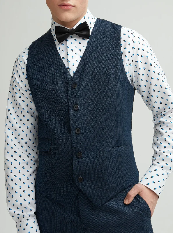 Distressed Denim Sodalite blue suit jacket