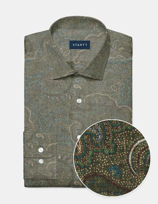 Street Goth Turquoise and Brown Fancy Paisley Print