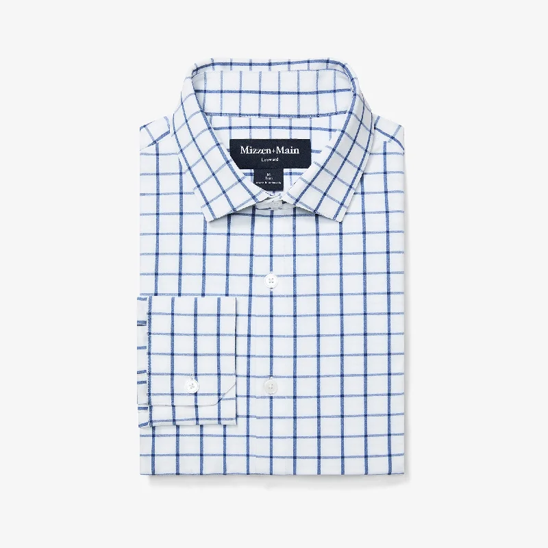 Minimal Urban White Navy Windowpane