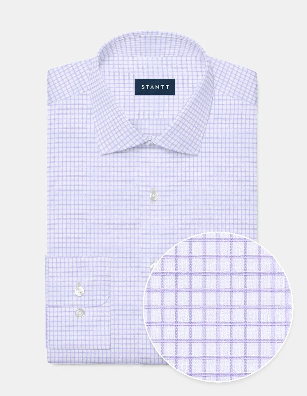 Classic Denim Wrinkle-Resistant Twill - Lavender Grid Check