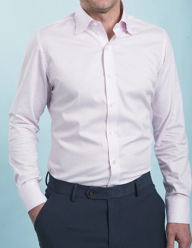 Vintage Chic Wrinkle-Resistant Twill - Pink Grid Check